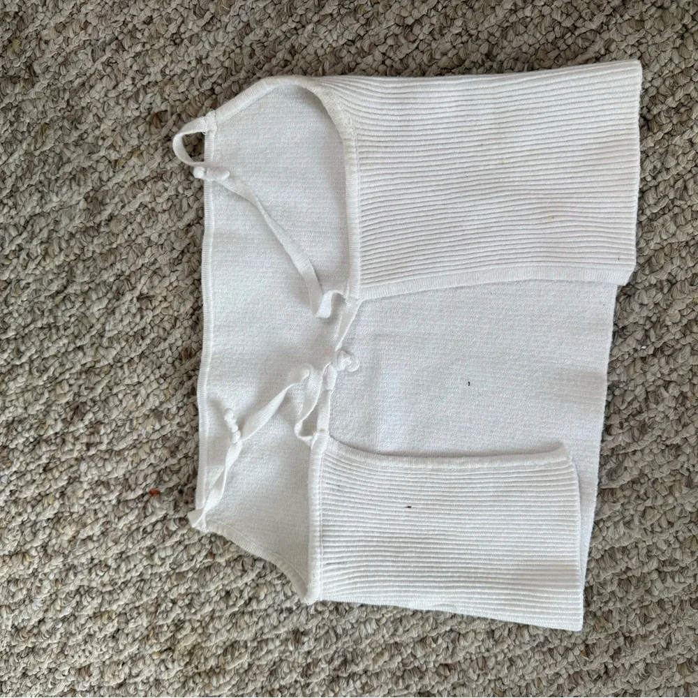White Ribbed Tube Top - Picture 2 of 2